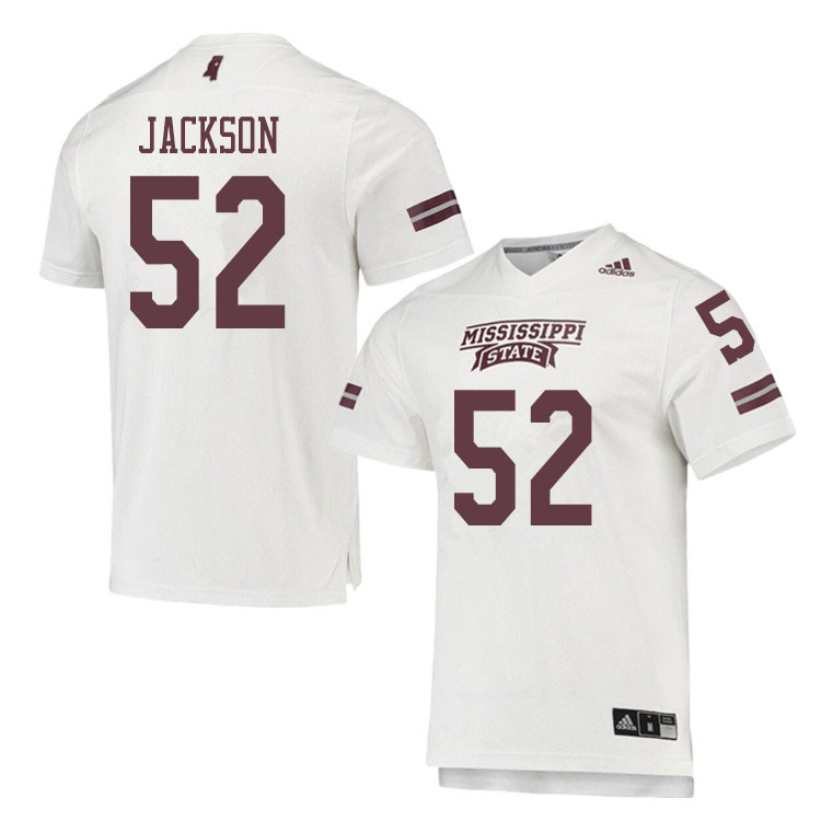 Men #52 Grant Jackson Mississippi State Bulldogs College Football Jerseys Sale-White - Click Image to Close